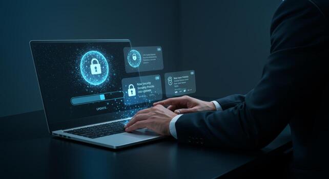 Security upgrade in progress to safeguard data privacy through enhanced measures photo