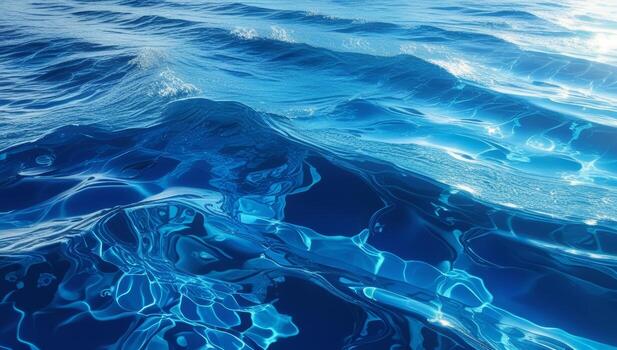 Captivating close-up of ocean waves shimmering with sunlight and mesmerizing patterns photo