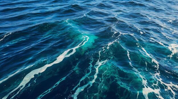 Deep blue sea waves creating abstract patterns and stunning textures in the water photo