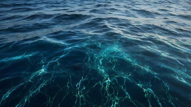 Mesmerizing ocean surface showing sunbeams dancing underwater creating artistic patterns photo