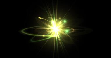 abstrakt lysande sfär eller stjärna med pulserande neon ljus strålar utstrålande från dess kärna, idealisk för energi, magi, eller kosmisk teman65 video