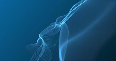 A wave-like stream of many luminous dots creates the effect of a digital surface. Fluid and abstract movement symbolizes data, sound, or energy. Looping seamless animation.120 video