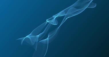 en vågliknande ström av många lysande prickar skapar de effekt av en digital yta. vätska och abstrakt rörelse symboliserar data, ljud, eller energi. looping sömlös animering.112 video