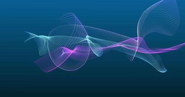 un' simile a un'onda ruscello di molti luminoso puntini crea il effetto di un' digitale superficie. fluido e astratto movimento simboleggia dati, suono, o energia. looping senza soluzione di continuità animazione.111 video