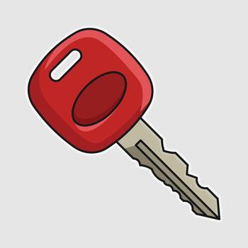 elegante rojo coche llave ilustración en contra un ligero antecedentes - Perfecto para automotor y seguridad conceptos vector