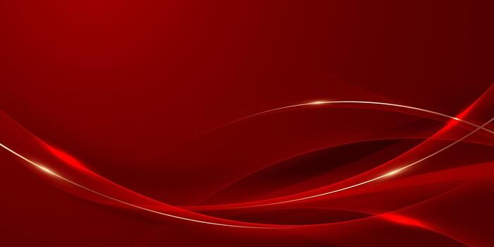 Red abstract background with smooth lines vector