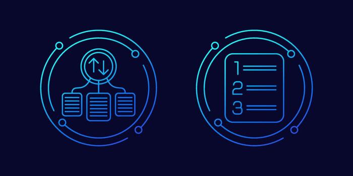 case priority icons, prioritize tasks, linear design vector