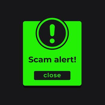 Scam alert window, ui design vector