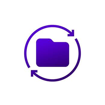 data recovery icon with the folder vector