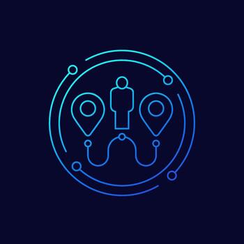 two ways icon, choose a path, linear design vector