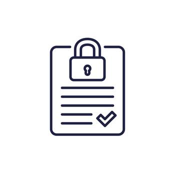 document protection and data security icon in line design vector