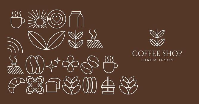 Coffee product pattern background, geometric coffee design element vector