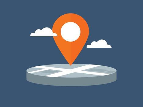 Map pin gps pointer markers, pin location icon on city map vector