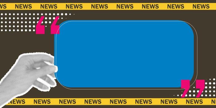 Hand holds dialog box with space for text vector