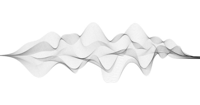 Radio Signal in Wave of particles on white background for Telecommunication Technology and Science vector