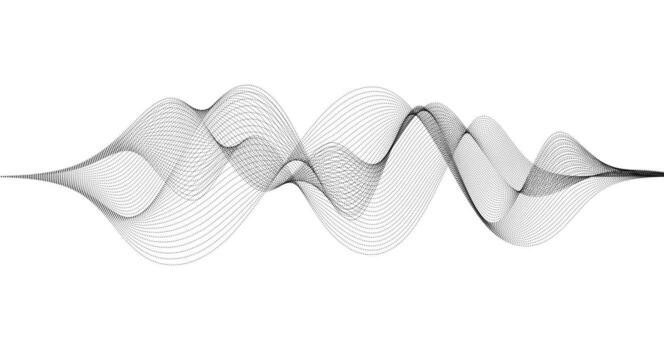 Radio Signal Wave of particles on white background for Science Technology vector