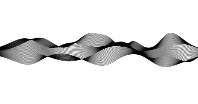 Audio Track wavy lines Black and white pattern for Science and Technology vector
