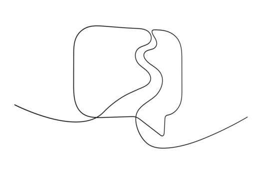 Speech bubble continuous one line art drawing layered conversation dialogue speech bubble illustration. vector