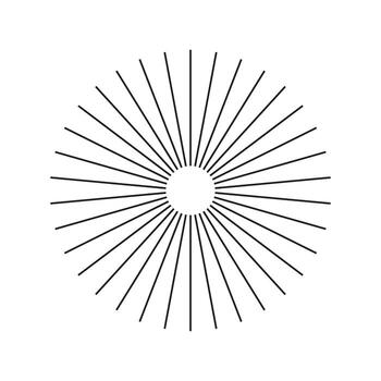 Abstract geometric rays pattern.Sun star burst, rays. Circulars lines beams. Circle radial radiation lines. Spokes with radiating stripes grid. vector