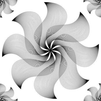 Seamless pattern with abstract flower of curves vector