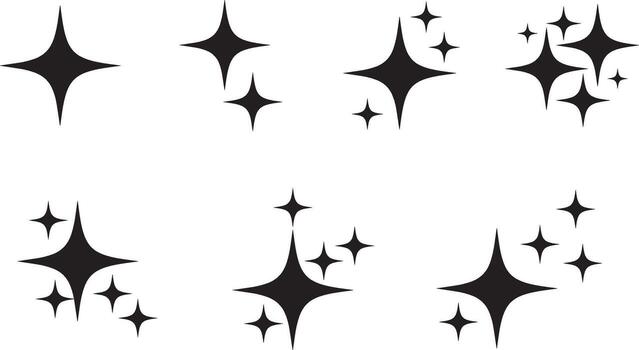Set of twinkle star icon element design vector
