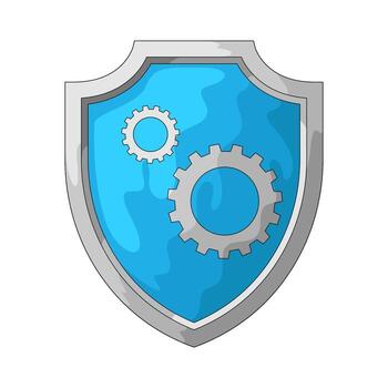 seguridad proteger con engranajes ilustración vector