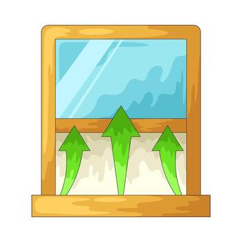 ventana con verde flechas señalando arriba vector