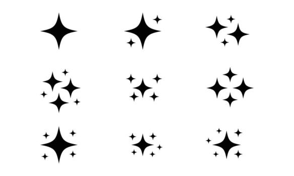 conjunto de centelleo estrella icono elemento aislado en blanco antecedentes vector