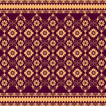 Subtle Leaf Composition for Carpet and Sofa Fabric vector