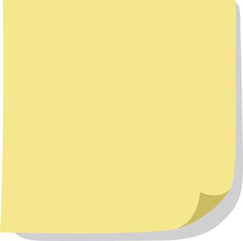 Simple Style Blank Sticky Note with Curved Edge for Message vector