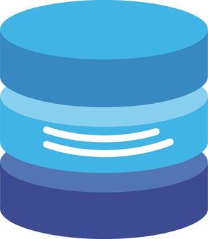 sencillo plano estilo Tres capa base de datos apilar servidor concepto icono vector