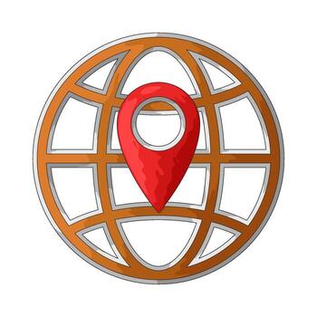 Globe with Red Location Pin vector