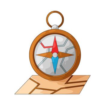 Compass Navigation on Top of Map vector