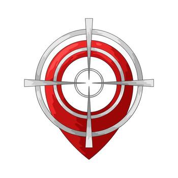 Target Pointer on Location Pin vector