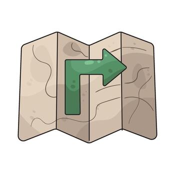 Folded Map with Right Arrow vector