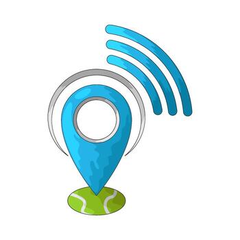 azul mapa puntero con señal ilustración vector