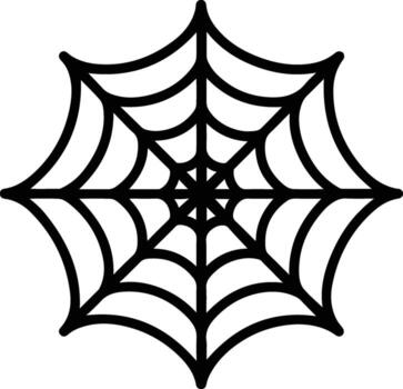 Spider Web Icon Black Cobweb Outline for Halloween vector