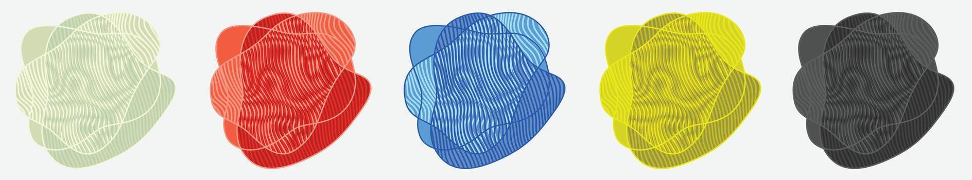 resumen gráfico elemento en moderno estilo. pancartas con fluido líquido formas y muaré efecto vector