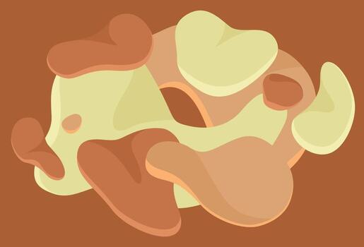 Abstract geometric flying elements. Round flowing leafs. Abstract banner with flowing liquid shapes background vector