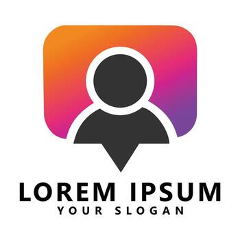 a person with a face and a square icon on a white background vector