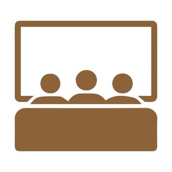 panel discusión icono con sentado cifras y enmarcado antecedentes vector