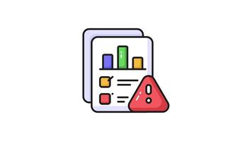 Rapportera med utrop märke, Rapportera varna, fel, fara, analys, uppmärksamhet design video