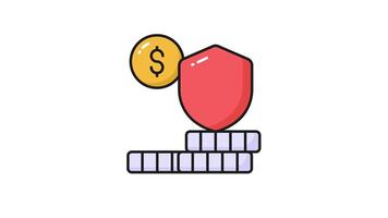 skaffa sig detta visuellt lockande av finansiell säkerhet, redo till använda sig av ikon av säkra investering. video