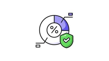 paj Diagram med skydd skydda som visar begrepp av säkra data analys video