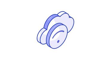 Wi-Fi segnali con nube, isometrico animato icona di nube Internet modificabile .. video