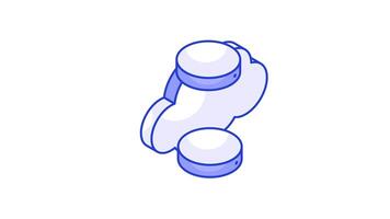 Banca dati con nube raffigurante isometrico di nube Conservazione.. video