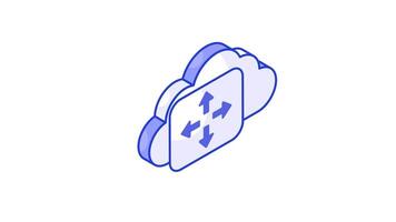 ha en se på detta visuellt perfekt animerad ikon av moln distribution i isometrisk stil.. video