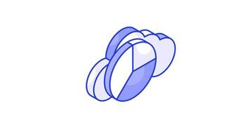 paj Diagram med moln som visar begrepp isometrisk animerad ikon av moln analys.. video