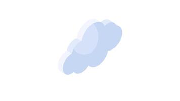 Growth arrow with cloud isometric of cloud statistics, cloud analytics animated icon video