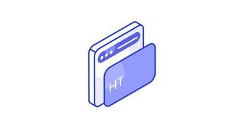 Well designed isometric animated icon of website development, programming.. video